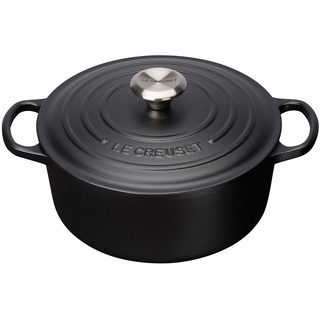 Le Creuset Signature Bräter 22 cm rund schwarz glänzend