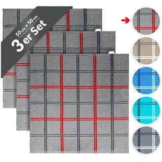 Lashuma Handtuch Set, Frottee Küchenhandtücher 50x50cm, (Spar-Set, 6-St), Made in Portugal blau|grau