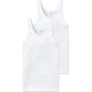Schiesser, Herren, Shirt, Essential 2PACK Unterhemd, Weiss, (L)