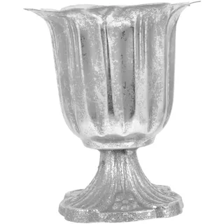 Abaodam Blumenware Der Gusseisen -Basis Hüttendekor Blumentopf Für Blumen Vintage Wohnkultur Hochzeitspflanzer Dekorative Urne Für Den Außenbereich Vasen Für Die Dekoration Rustikal Silber