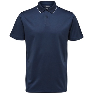 Selected Homme Herren Poloshirt SLHLEROY COOLMAX Regular Fit Blau 16082844 S