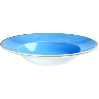 Churchill Stonecast -Wide Rim Bowl Pastateller- Ø28cm, Farbe wählbar (Cornflower Blue)