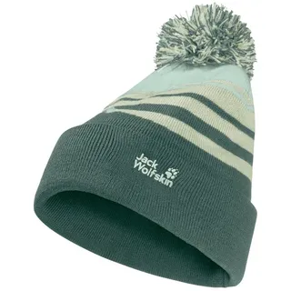Jack Wolfskin Stripy Pompom Beanie grün M