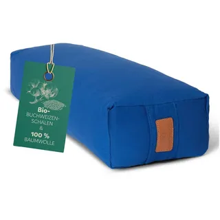 DoYourFitness #DoYourYoga Yoga-Bolster Paravati gefüllt mit -Buchweizenschalen - 67x22x13cm - Navyblau eckig Blau