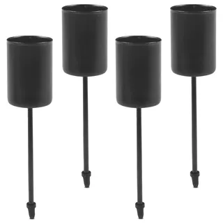 ForHome Adventskranz Kerzenhalter,4 Stück Schwarzen Kerzenhaltern Set,Metall Kerzenhalter Stabkerze,Kerzenständer,Vintage Kerzen Stände,​ für Valentinstag Weihnachten Hochzeit Esszimmer