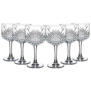 Pasabahce 440237 Gin Cocktail Glas „Timeless“ im Kristall-Design, Höhe ca. 20 cm, 6er Set aus Glas