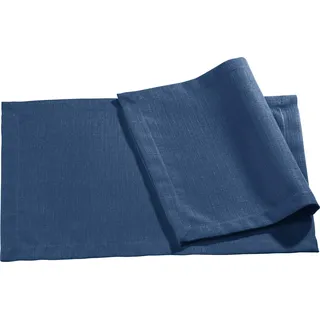 Erwin Müller Tischset, Platzset, Untersetzer Uni, Krefeld Marine Größe 35x50 cm - fleckabweisend, schmutzunempfindlich und leicht zu reinigen, Leinen-Optik (weitere Farben)