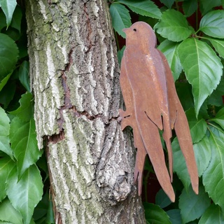 Gartenzaubereien Baumschmuck Schwalbe - Vogel in Rostoptik zum Einschrauben - Zaundeko