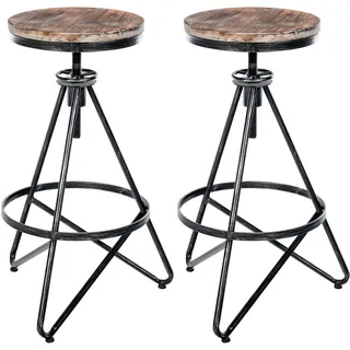 CLP Barhocker Karla 2er Set höhenverstellbar drehbar Silber