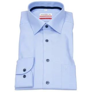 MARVELIS Businesshemd Modern Fit leicht tailliert bügelfrei Kentkragen blau 41