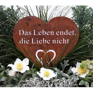 LB H&F Lilienburg Gartenstecker Grabdeko Grabschmuck Herz Rost Rostherz Grabherz Deko (Dekofigur Grabfigur Friedhof Grabgesteck Gartendeko Trauergeschenk Grabstecker Rostdeko Roststecker Gedenkfigur Stecker Allerheiligen wetterfest Figur) Dekoration Geschenk Grab Trauerschmuck Trauerdeko Beerdigung braun