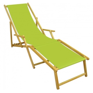 Erst-Holz Liegestuhl pistazie Sonnenliege Strandliege Fußteil Deckchair Buche natur klappbar 10-306 N F