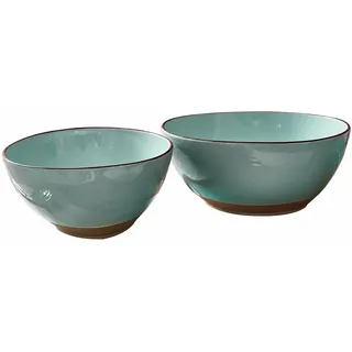 LOBERON Salatschüssel 2er Set Biarré, türkis