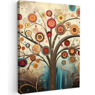 onlywow Leinwand Bilder Stilvoller Baum | Gr.: 30 x 40 cm