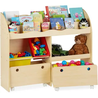 Relaxdays Kinderregal 108 x 29 x 88 cm MDF braun