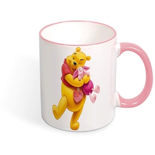 Hdadwy Winnie The Pooh Hug Ferkel Farbe Becher Tasse Mund und Griff Einzigartige ideale Geschenke Kaffeebecher für Jungen Mädchen Herren Damen Paare