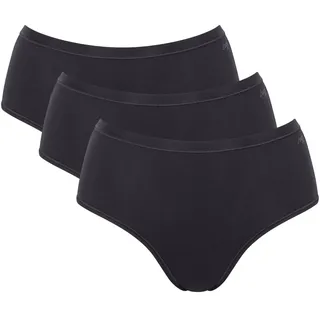 SLOGGI Slip GO Daily Cotton Midi 3P 3er Pack Schwarz | Gr.: L