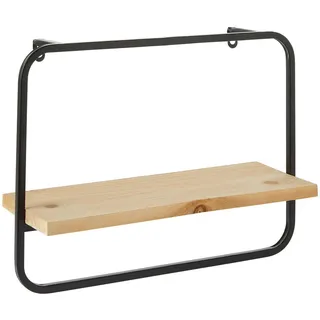 Ambia Home Wandregal, Schwarz, Holz, Metall, Tanne, massiv, 15x30x40 cm, hängend, in verschiedenen Größen erhältlich, Küchen, Küchenmöbel, Küchenregale