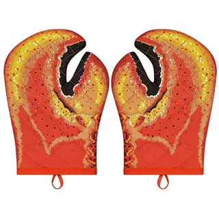 LuxusKollektion Topfhandschuhe Ofenhandschuhe Hummerkralle Baumwolle gesteppt hitzebeständig bunt