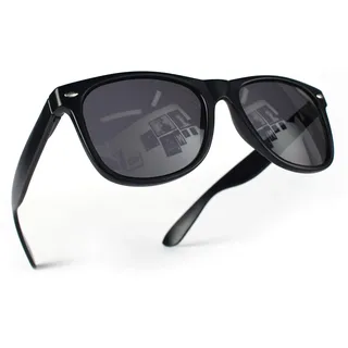 Miobo Retro Sonnenbrille, verspiegelt, Nerd-Design, Unisex, Club-Stil, UV400 - XS