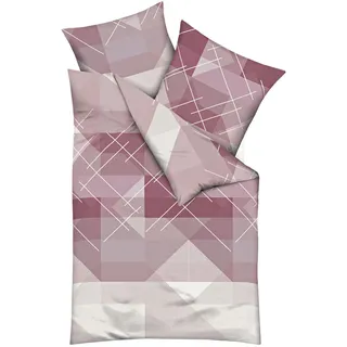 JACK by Kaeppel Fein Biber Wende Bettwäsche 2 TLG. 135x200cm Linear Bordeaux Farbverlauf Streifen Offwhite