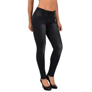 ESRA Skinny Jeans Damen High Waist Stretch Jeans Damen Jeggings Damen Stretch elastischer Gummi-Bund Übergröße Puls Size J291 - 38