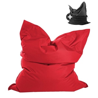 mokebo Sitzsack Der Große (mit Schutzhülle), Bean Bag Outdoor XXL, Bodenkissen, Riesen Sitzkissen in Rot rot 130 cm x 170 cm x 20 cm