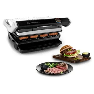 Tefal OptiGrill Elite XL Kontaktgrill, 16 Programme, Digitales Display mit Garstufenanzeige, abnehmbare XL-Platten, Grillboost-Funktion, intuitive - Silber