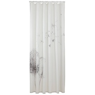 Sealskin Flow Textil-Duschvorhang 180x200 cm, 100% Polyester, wasserabweisend, Farbe: Schwarz / Weiß