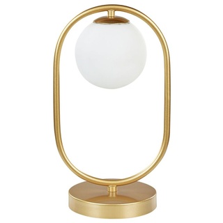 BELIANI Tischlampe Gold Weiß aus Metall Glas Rund Kugel Form Nachttischlampe Tischleuchte für Schlafzimmer Wohnzimmer Flur