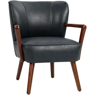 Homcom Polsterstuhl Kunstleder 67 x 77 x 80 cm Schwarz