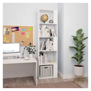 furnicato Bücherregal Weiß 45 x 24 x 159 cm aus Holzwerkstoff, 1-tlg., Regalwand mit 5 Fächern als Raumteiler für Flur und Wohnbereiche weiß 45 cm x 159 cm x 24 cm