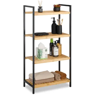 Relaxdays Beistellregal braun, schwarz 50,5 x 27,0 x 97,0 cm, 1 St.