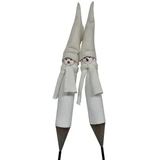 Wohnando Dekofigur Gartenstecker Schneemann Dekofigur Metall, Gartendekoration im Freien weiß