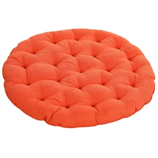 LZTENRETO Große Bodenkissen,Rund Leinen Futon-Kissen Japanischer Stil Getuftet Boden-Kissen Meditations-Kissen für das Sitzen auf dem Boden Fenster-Kissen für Yoga Sofa Balkon (Orange,65x65x10cm)