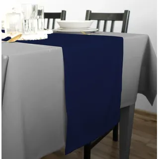 Rollmayer Hochwertiger Tischläufer Tischwäsche Uni einfarbig Pflegeleicht Kollektion Vivid, Farbe & Größe wählbar 21 Farben zur Auswahl, Produkt für den täglichen Gebrauch (Dunkel Blau 16, 40x180cm)