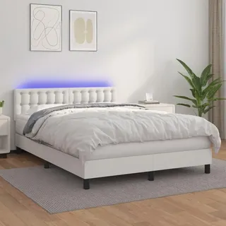 vidaXL Boxspringbett 140 x 190 cm Weiß