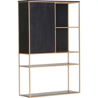 GUTMANN FACTORY Highboard Porto 105 x 160 x 35 cm Schwarz / Gold