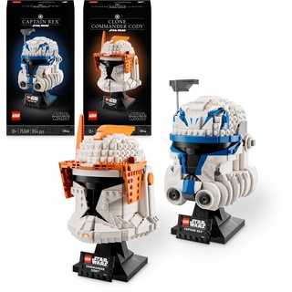 LEGO Star Wars Helm-Bundle: Captain Rex Helm Set (75349) und Clone Commander Cody Helm (75350), Sammlerstück für Erwachsene, The Clone Wars Erinnerungsstück, Sammler-Geschenk-Idee für Ihn oder Sie