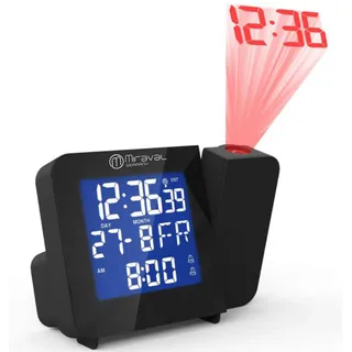 Miraval Digitaler Funk-Projektionswecker Funkwecker Raumtemperatur Reisewecker