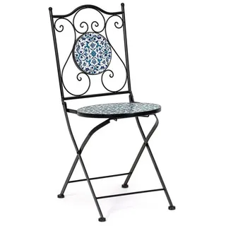 Feeling4Home Gartenstuhl Samos 2er-Set aus Metall Klappbar, Der Stuhl ist klappbar bunt