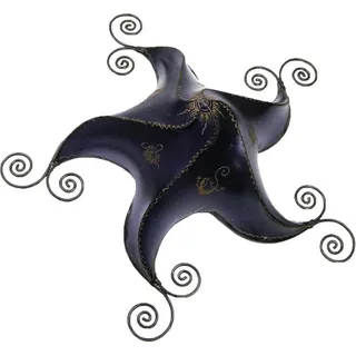 Orientalische Lampe Deckenleuchte Hängelampe marokkanische Deckenlampe Lederlampe STERN Gecko Star 70 cm, lila - Lila