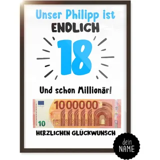 myDreamwork 18. Geburtstag Junge – Geschenke zum 18 Geburtstag | Geldgeschenke Jungen – Lustige Geschenkideen für Männer – Ideal als Geburtstagsdeko | Geldgeschenk 18