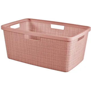 CURVER Jute Wäschekorb, Rosa, Dawn, 46 l, 59,4 x 39,4 x 25 cm