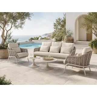 Suns Casto Sofa-Set 5-tlg. Aluminium/Rope inkl. Sitz-und Rückenkissen - Camel sand