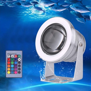 eecoo LED Scheinwerfer Strahler RGB Farbwechsel Spot Licht mit IR Fernbedienung, IP67 wasserdichte Teich Aquarium Lampe 12 V 10 W für Brunnen Teich Garten Schwimmbad