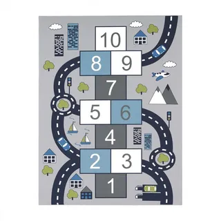 TT Home Kinderteppich 120 x 160 cm Grau