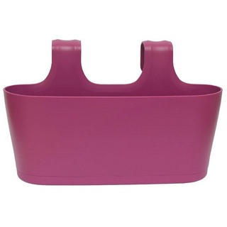 ENGELLAND® ENGELLAND 1 x Blumenkasten zum Auf-Hängen, Farbe: Lila, Blumentopf, oval, Balkon, Übertopf, Pflanzkasten, mit Wasserspeicher/Wasserauffangschale