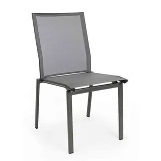 Gartenstuhl Cruise Aluminium stapelbar, modern und ohne Armlehne, anthrazit, ideal für Outdoor