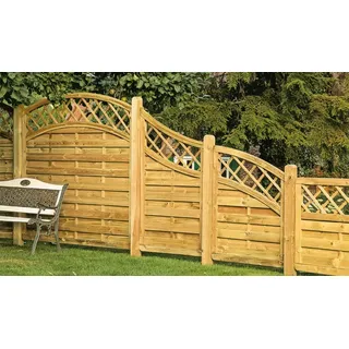 Holzzaun Bremen 180 x 150 cm – Sichtschutzzaun aus druckimprägniertem Holz – massiver Lamellenzaun – Holzsichtschutz für den Garten